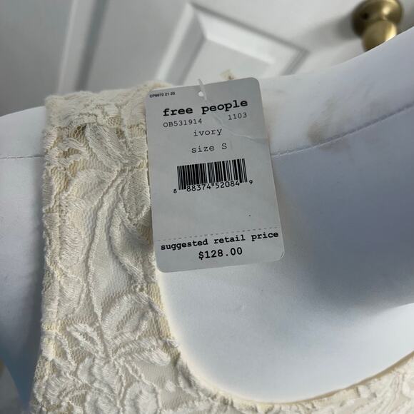 Romantic feminine Free People Ivory Lace Fit & Flare Dress | NWT | Size S - Picture 3 of 4